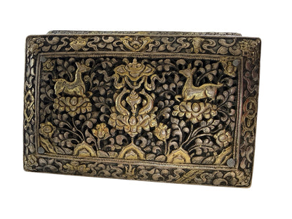 An antique Bhutanese betel nut silver box