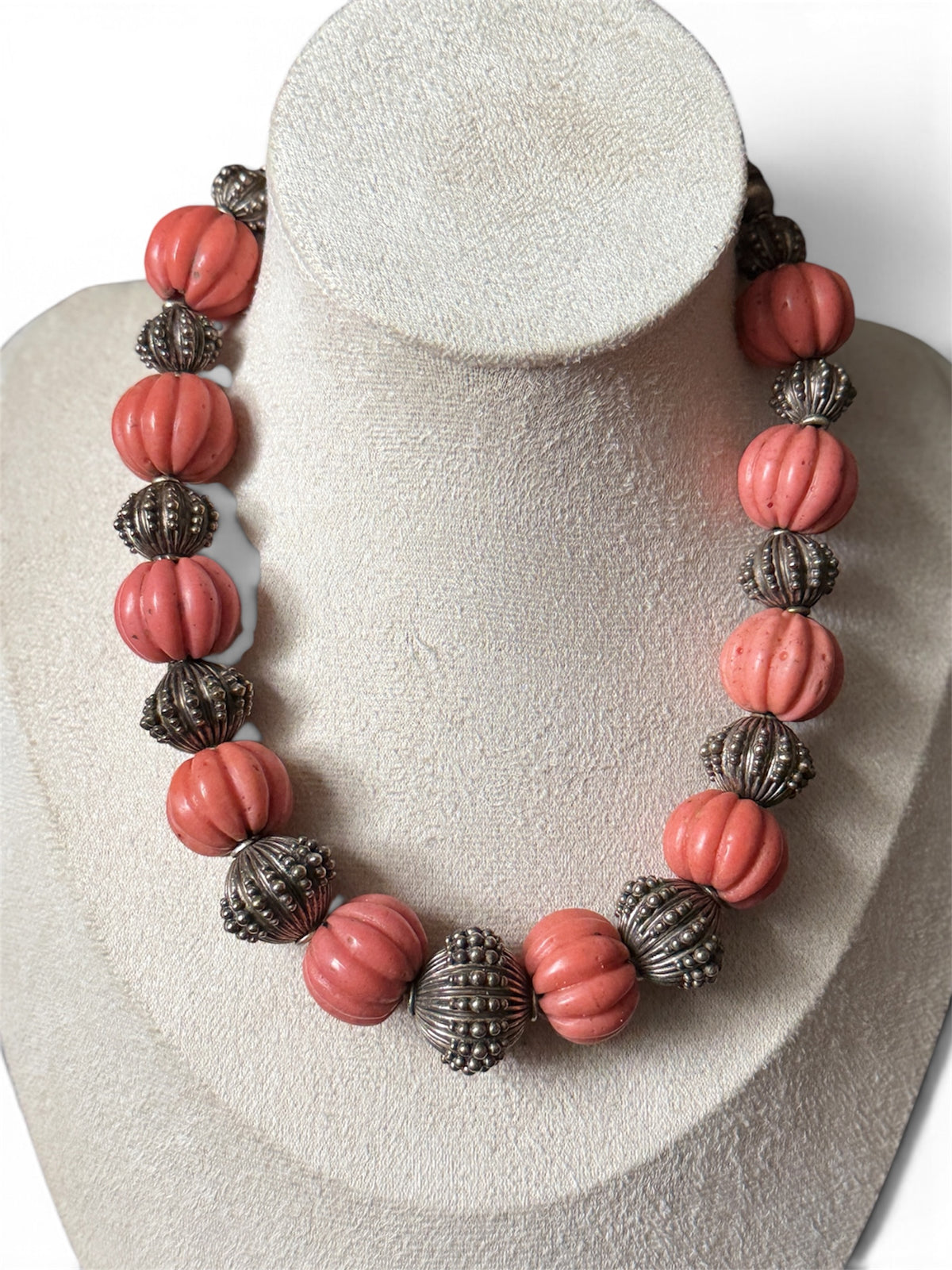 Antique Tibetan Necklace with Turquoise Hair Bead Pendant