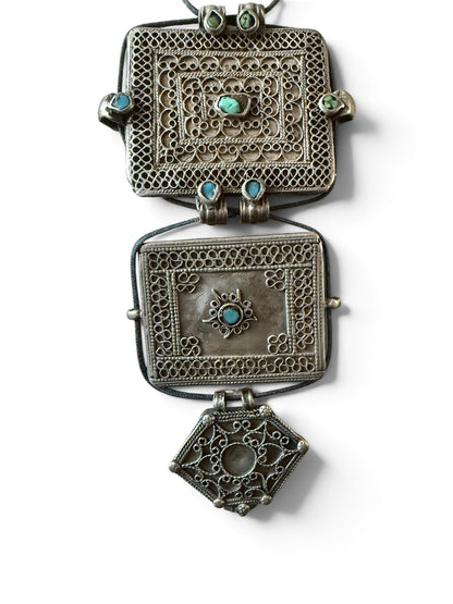 A set of three antique silver amulet boxes