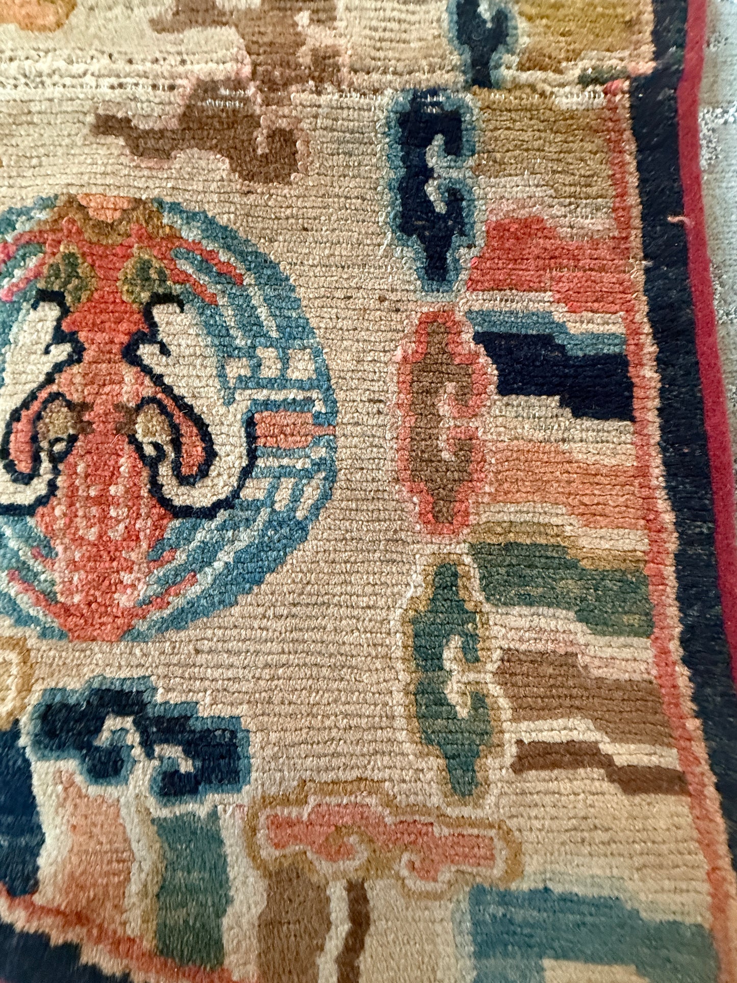 Antique Tibetan saddle rug