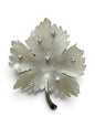 Vintage 14K Gold Rock Crystal & Diamond Leaf Brooch