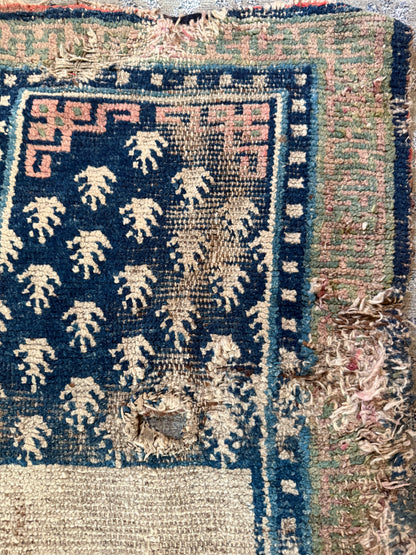 An antique mid 19th C saddle blanket/rug