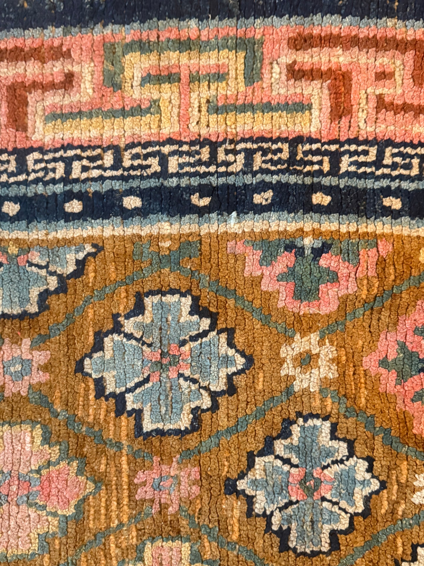 Antique 19th Century Tibetan woolen rug
