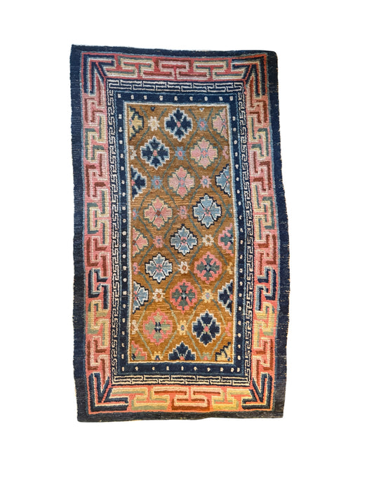 Antique 19th Century Tibetan woolen rug