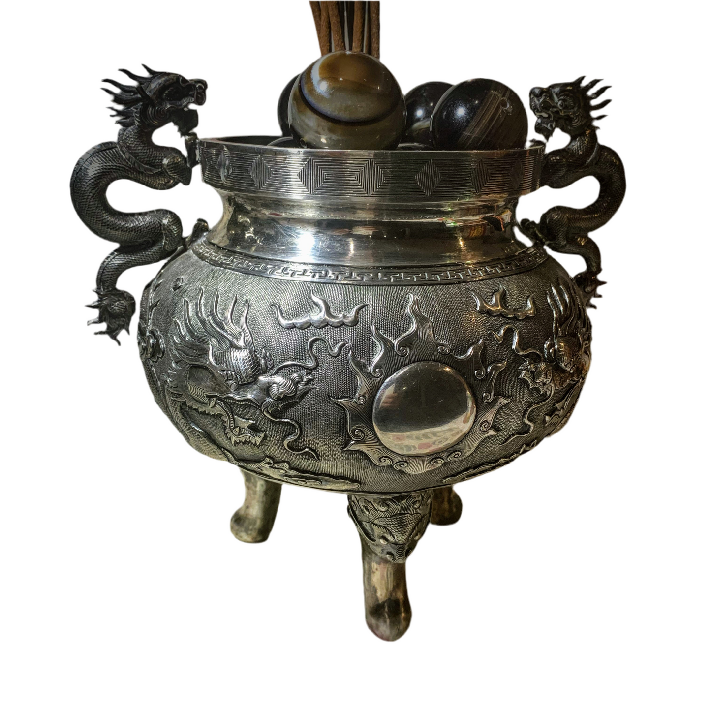 An antique silver censer