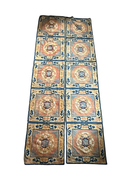 Antique five seater pair temple rug