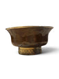Antique Tibetan Brass White Metal Mounted Offering Bowl Himalayan Cup