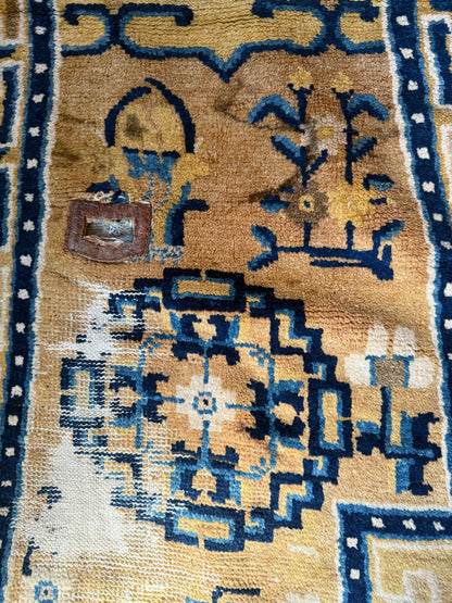 Antique Tibetan saddle rug