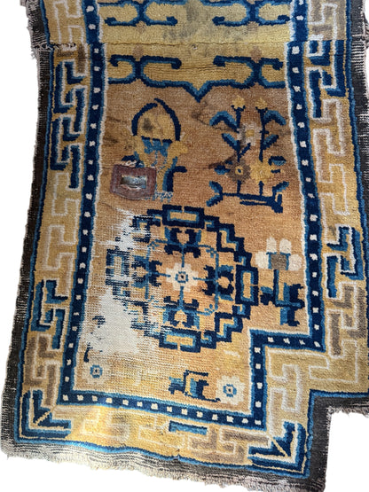 Antique Tibetan saddle rug