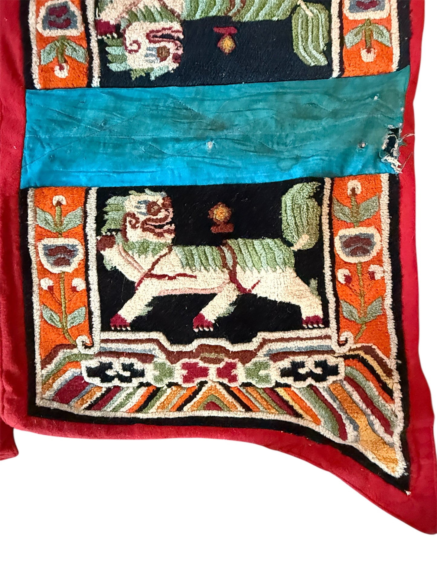 Vintage Tibetan saddle rug and rug topper set