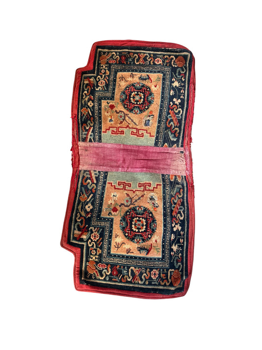 Antique Tibetan saddle rug