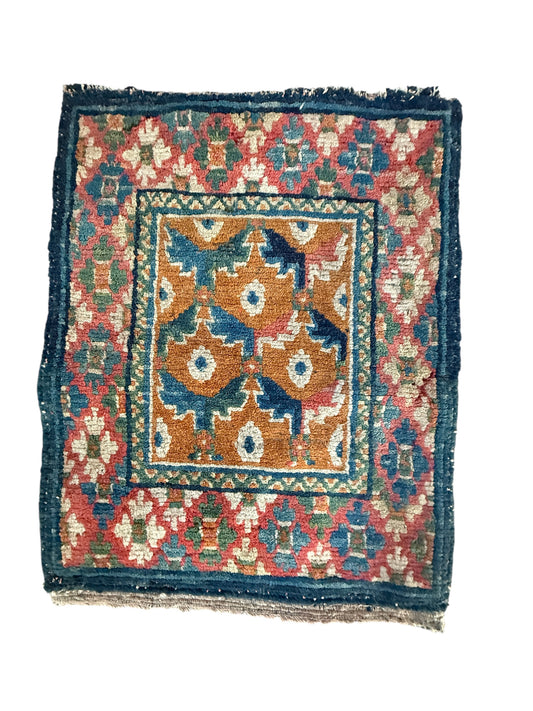 Antique Tibetan seat rug