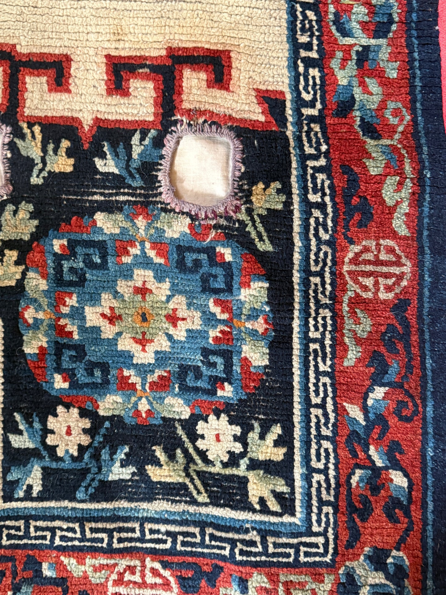 Antique Tibetan saddle rug