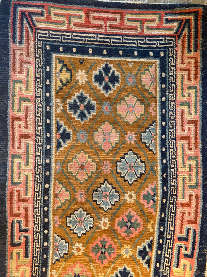 Antique 19th Century Tibetan woolen rug