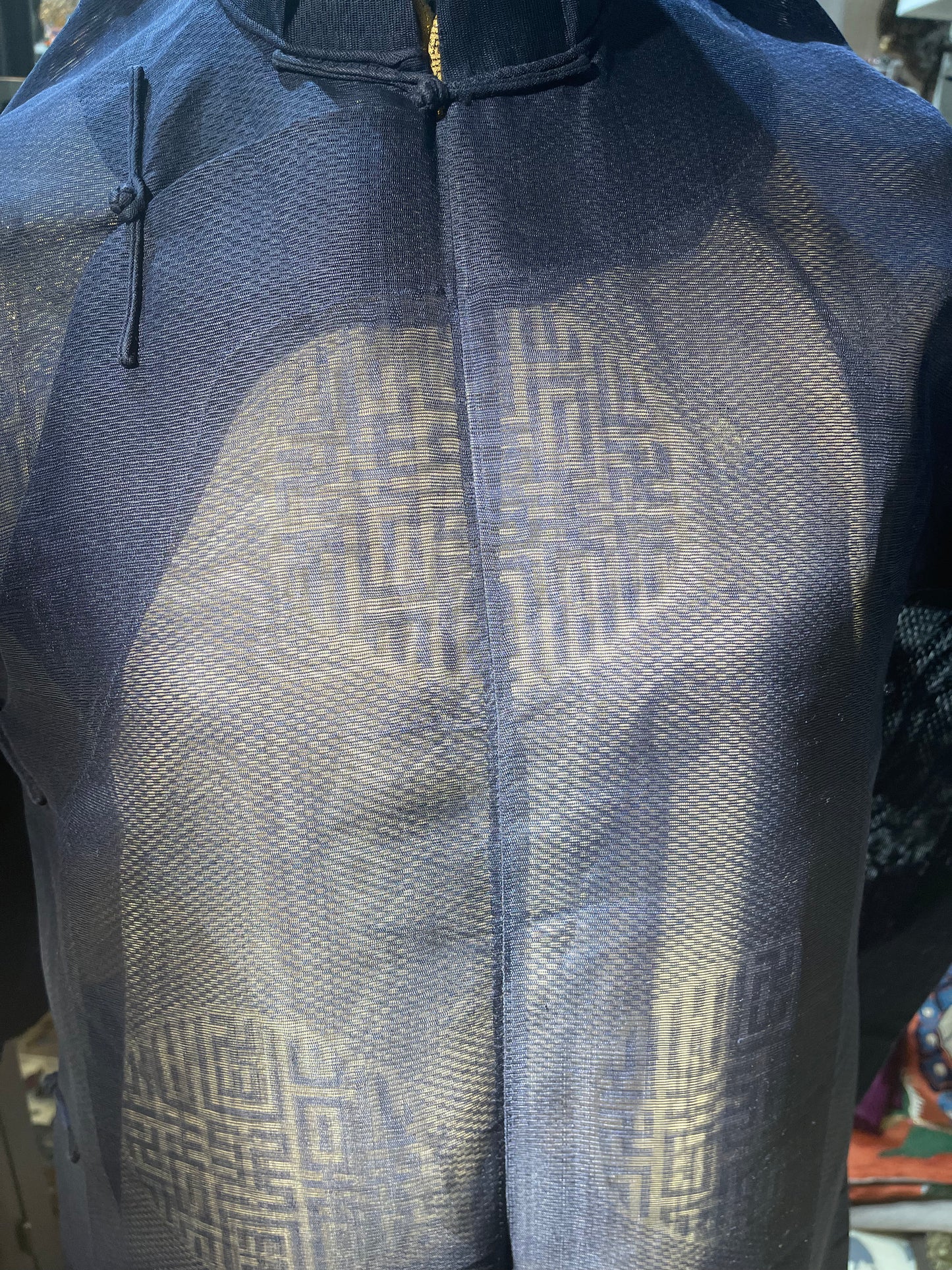Antique see- through Chinese robe/ Dress made with antique Chinese silk gauze