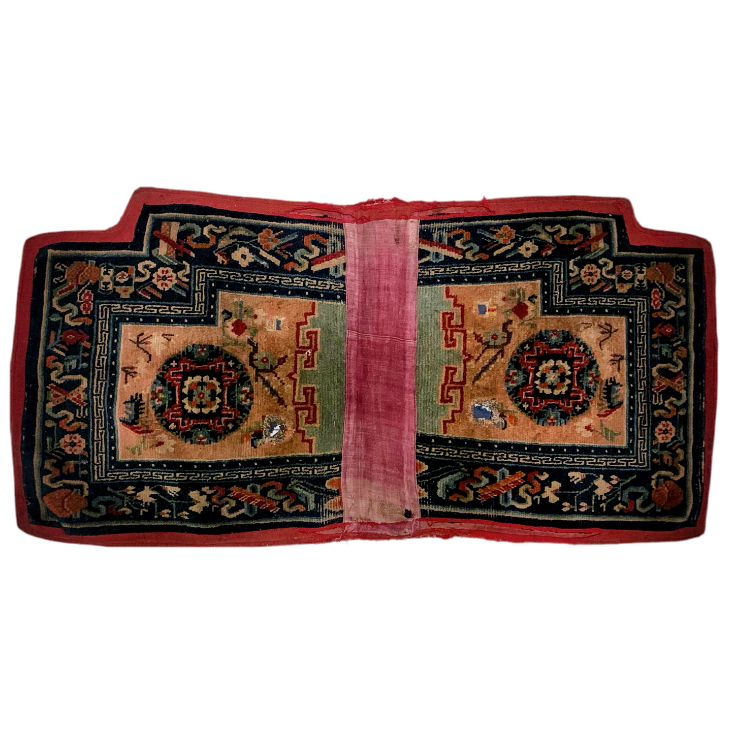 Antique Tibetan saddle rug
