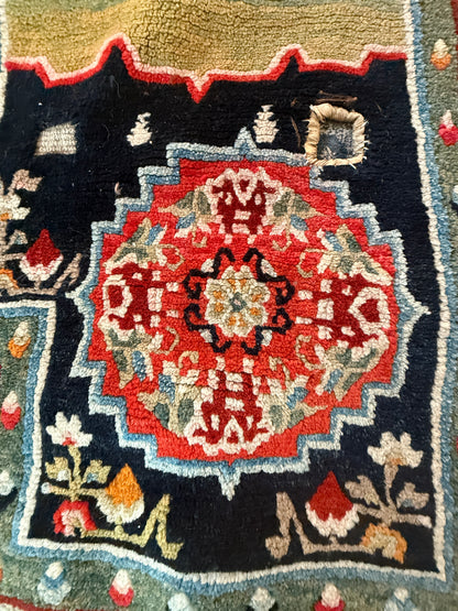 Antique Tibetan saddle rug