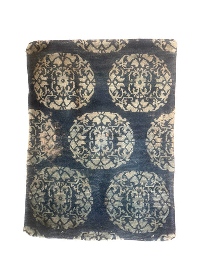 Antique Tibetan Indigo seat rug