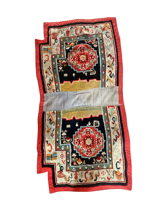 Antique Tibetan saddle rug