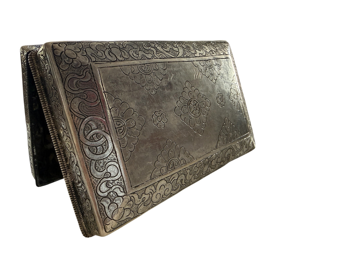 An antique Bhutanese betel nut silver box