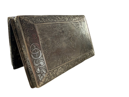 An antique Bhutanese betel nut silver box