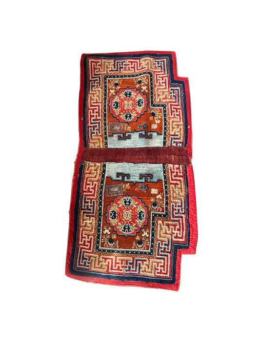 An antique Tibetan saddle rug