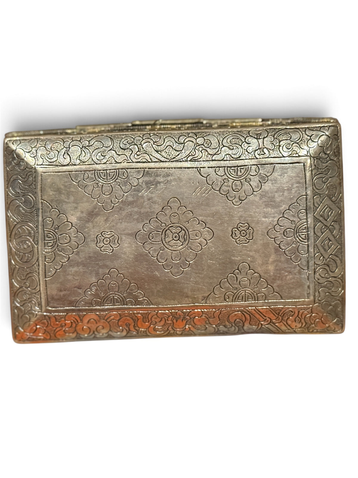 An antique Bhutanese betel nut silver box