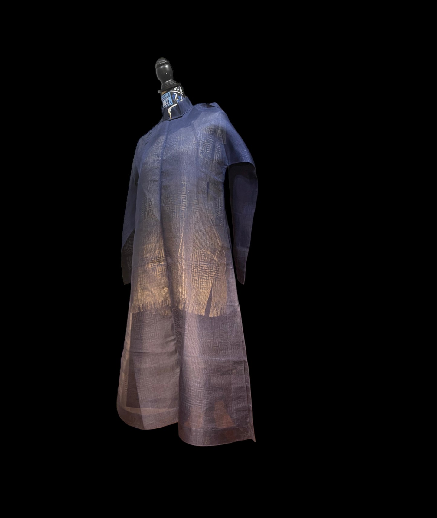 Antique see- through Chinese robe/ Dress made with antique Chinese silk gauze