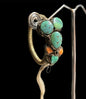 Tibetan antique turquoise and coral earring