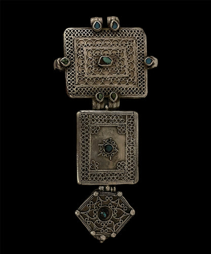 A set of three antique silver amulet boxes
