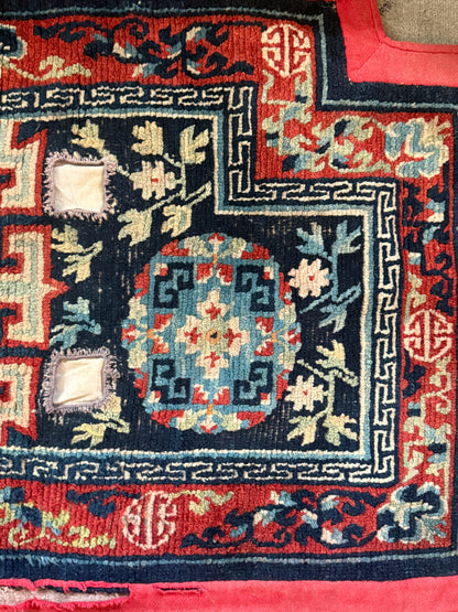 Antique Tibetan saddle rug