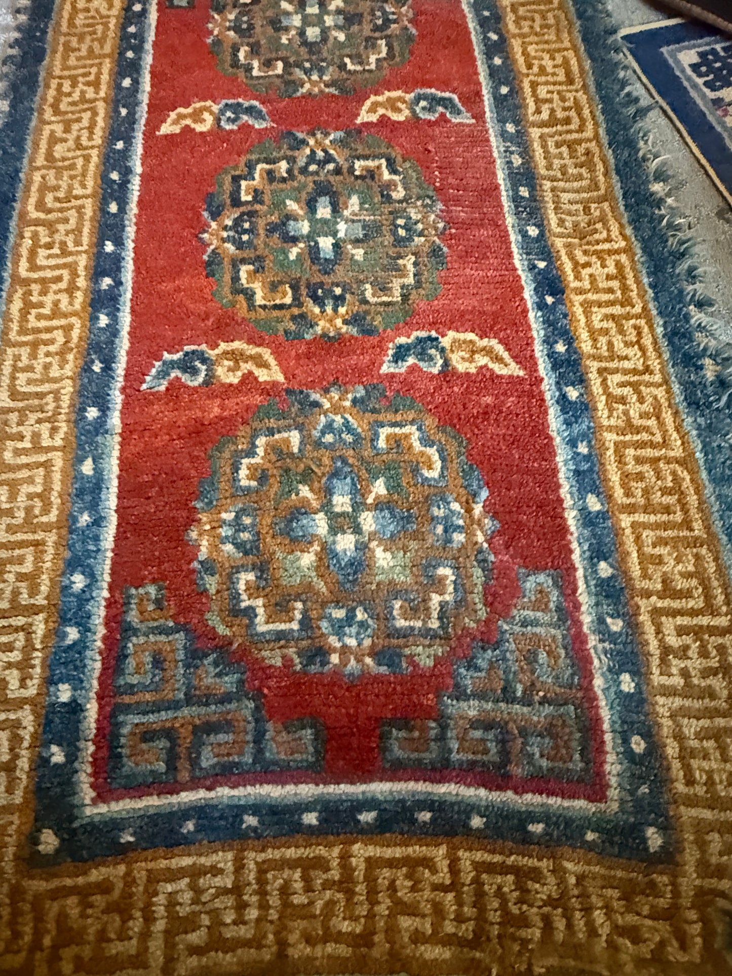 Antique 19th Century  Tibetan woolen rug