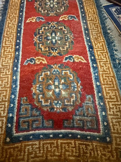 Antique 19th Century  Tibetan woolen rug