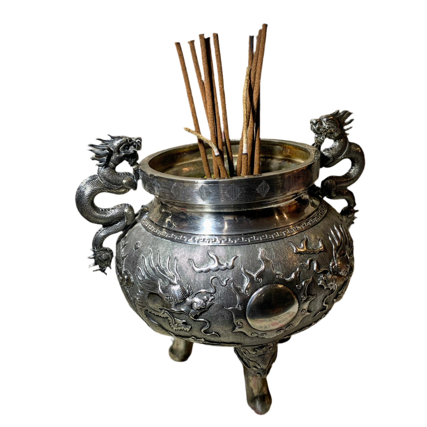 An antique silver censer