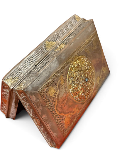 Antique silver and gilded silver Bhutanese betel nut box