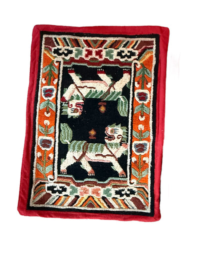 Vintage Tibetan saddle rug and rug topper set