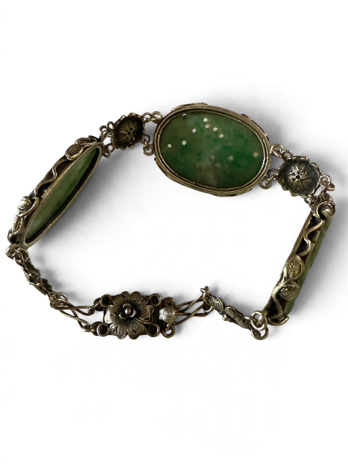 Vintage Jade and silver bracelet