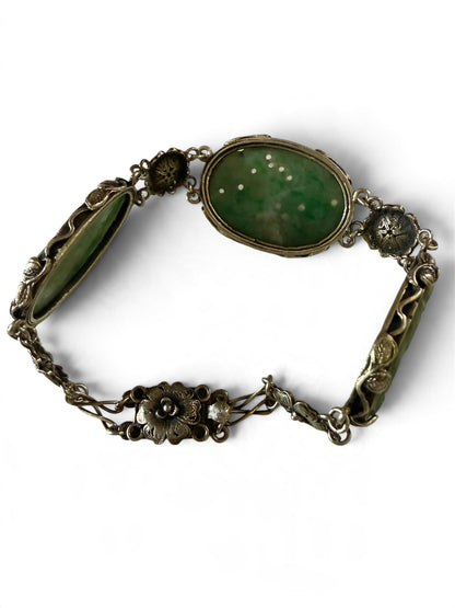 Vintage Jade and silver bracelet