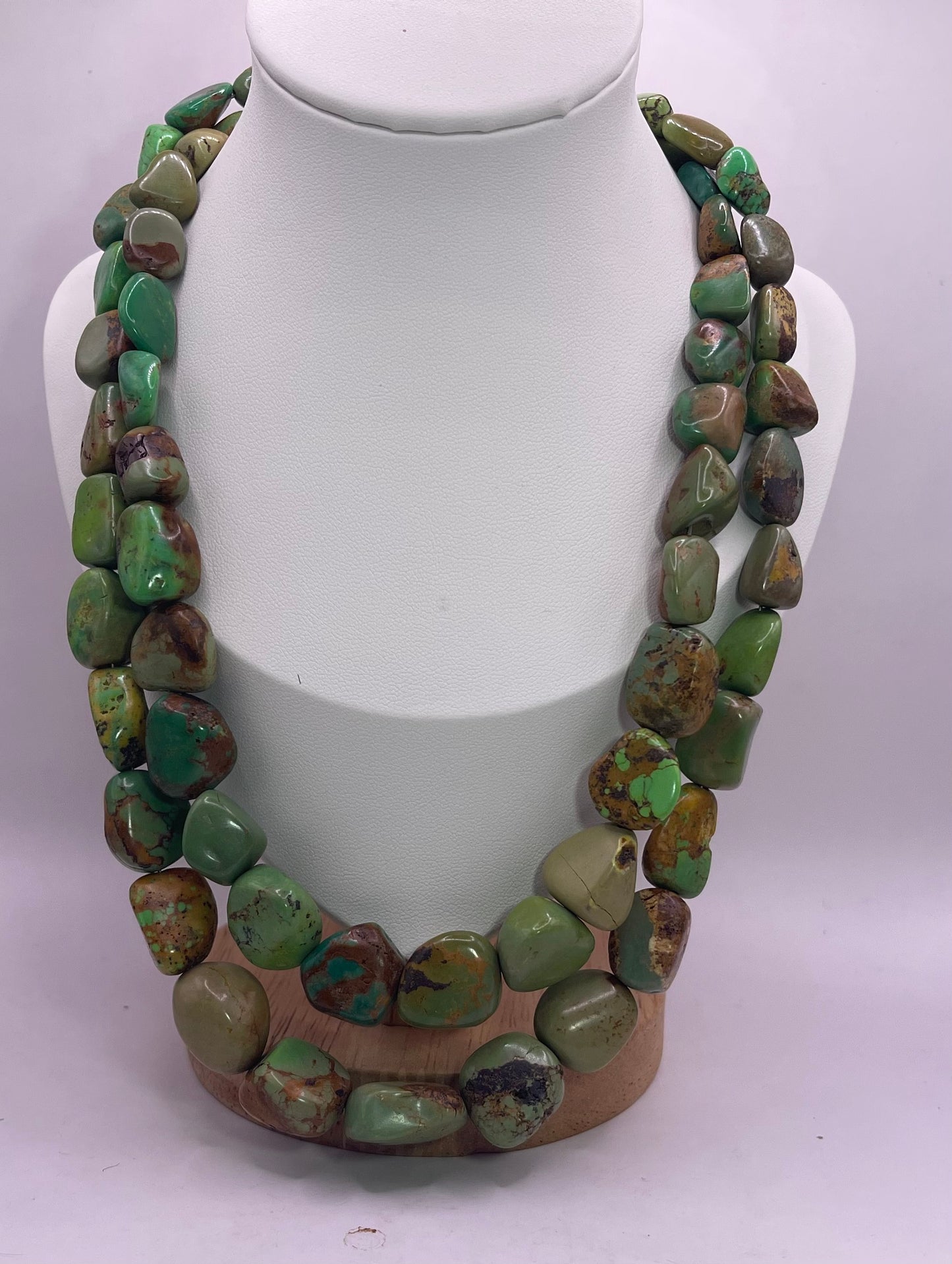 Mojave green turquoise nugget necklace