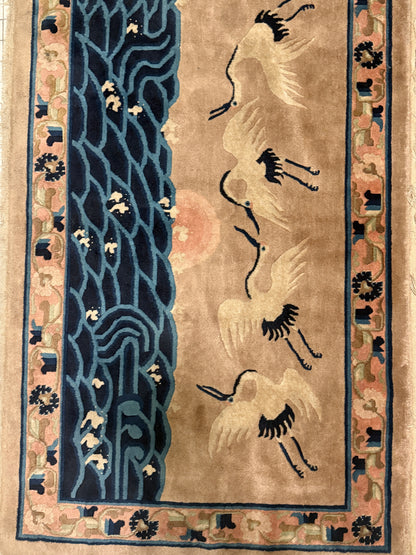 An antique Chinese pictorial rug