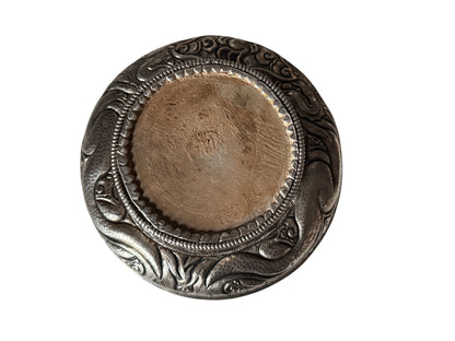 Antique Tibetan Burlwood Silver Mounted Offering Bowl Himalayan Pedestal Bowl