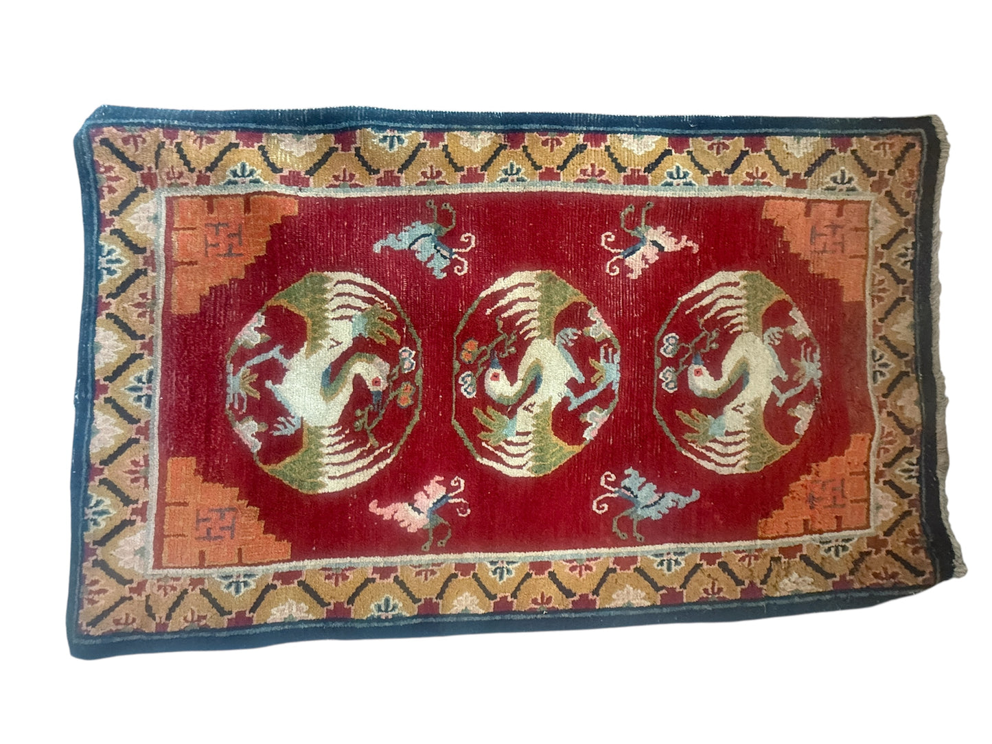 An antique Tibetan rug
