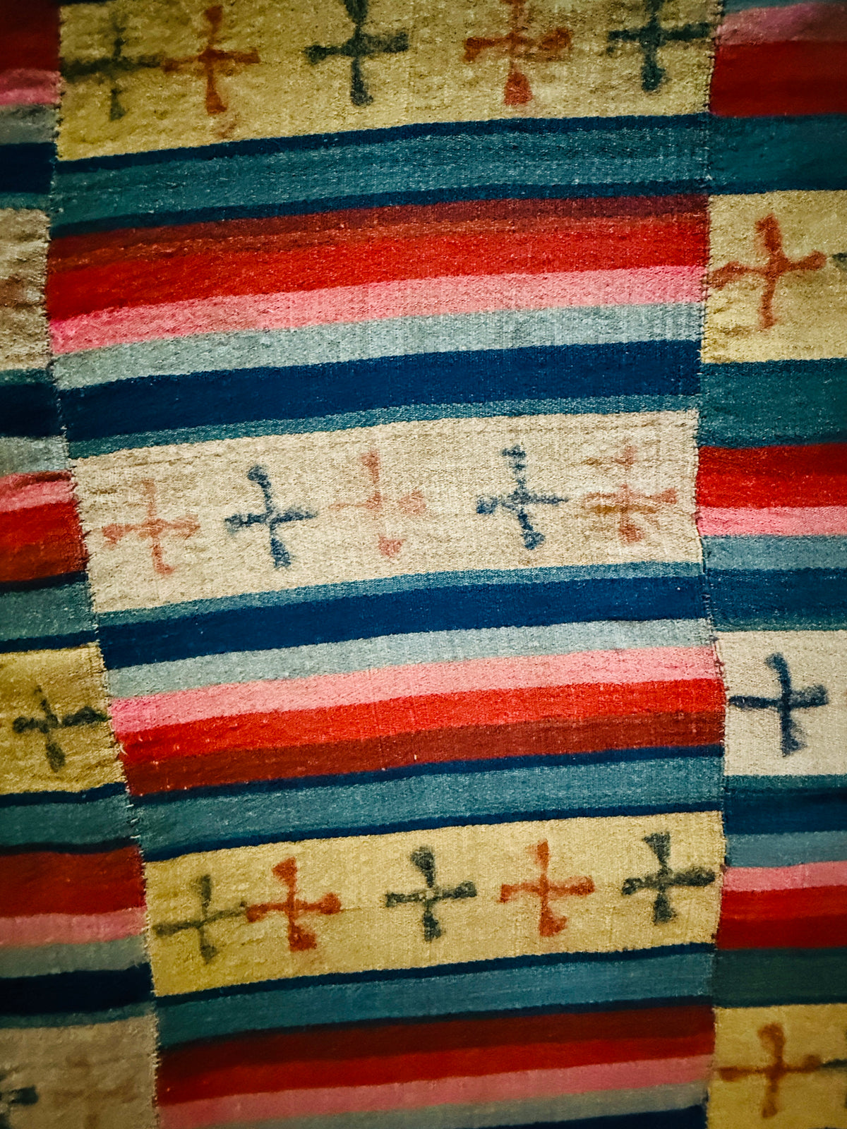 Antique Tibetan Nambu Wool Blanket c1900 Bhutanese Wrap Textile 4'5" x 7'10"