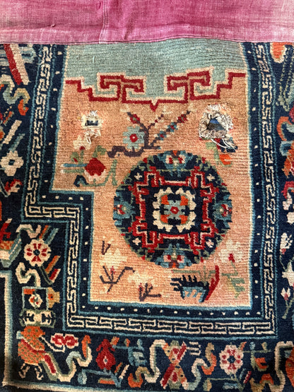 Antique Tibetan saddle rug