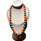 A coral and turquoise bead necklace