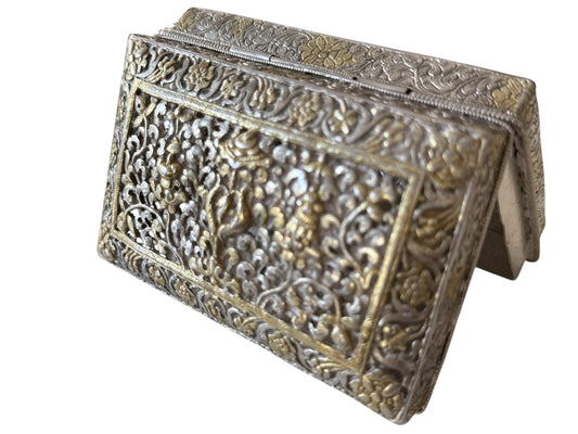 Antique Bhutanese Silver-Gilt Doma (Betel Nut) Box