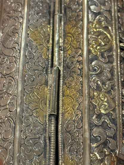 An antique Bhutanese betel nut silver box