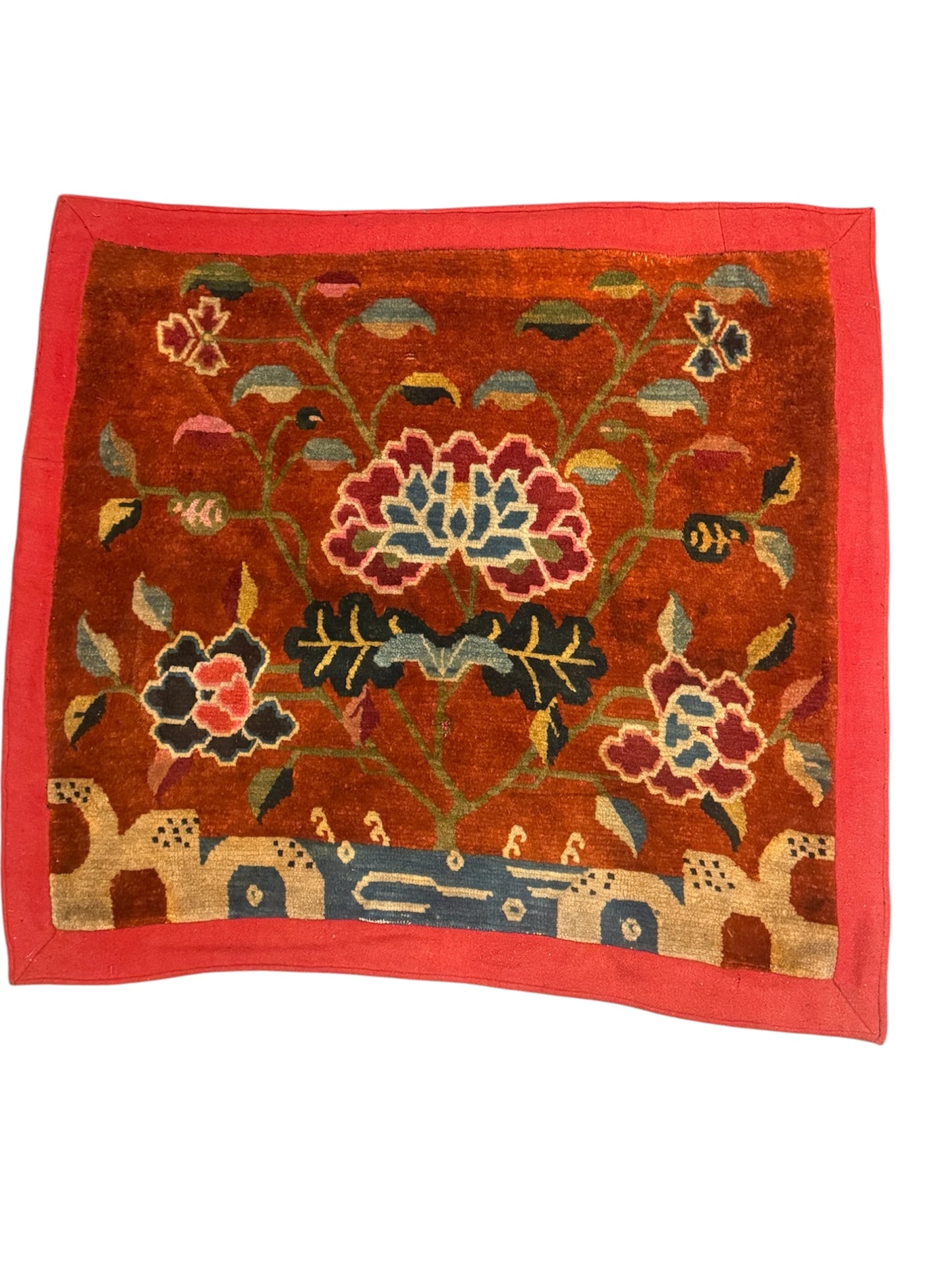 Antique Tibetan meditation rug