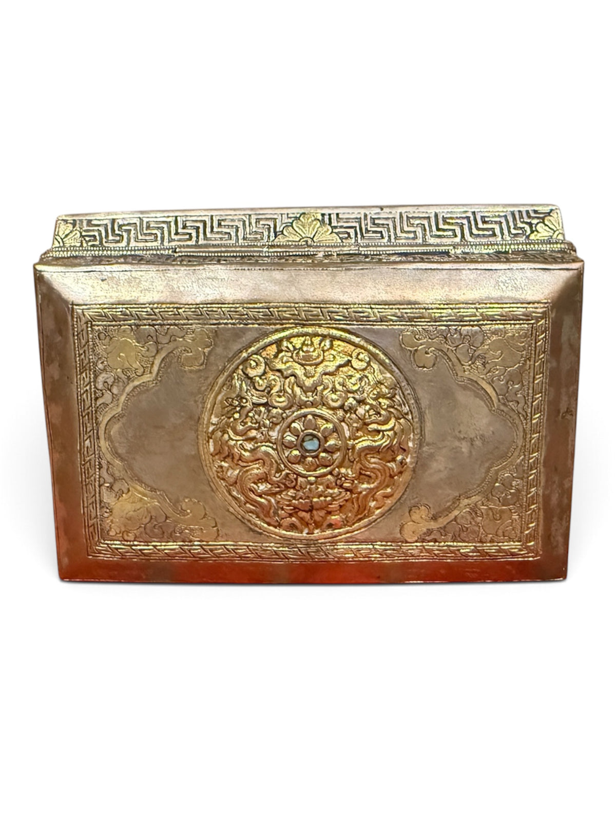 Antique silver and gilded silver Bhutanese betel nut box