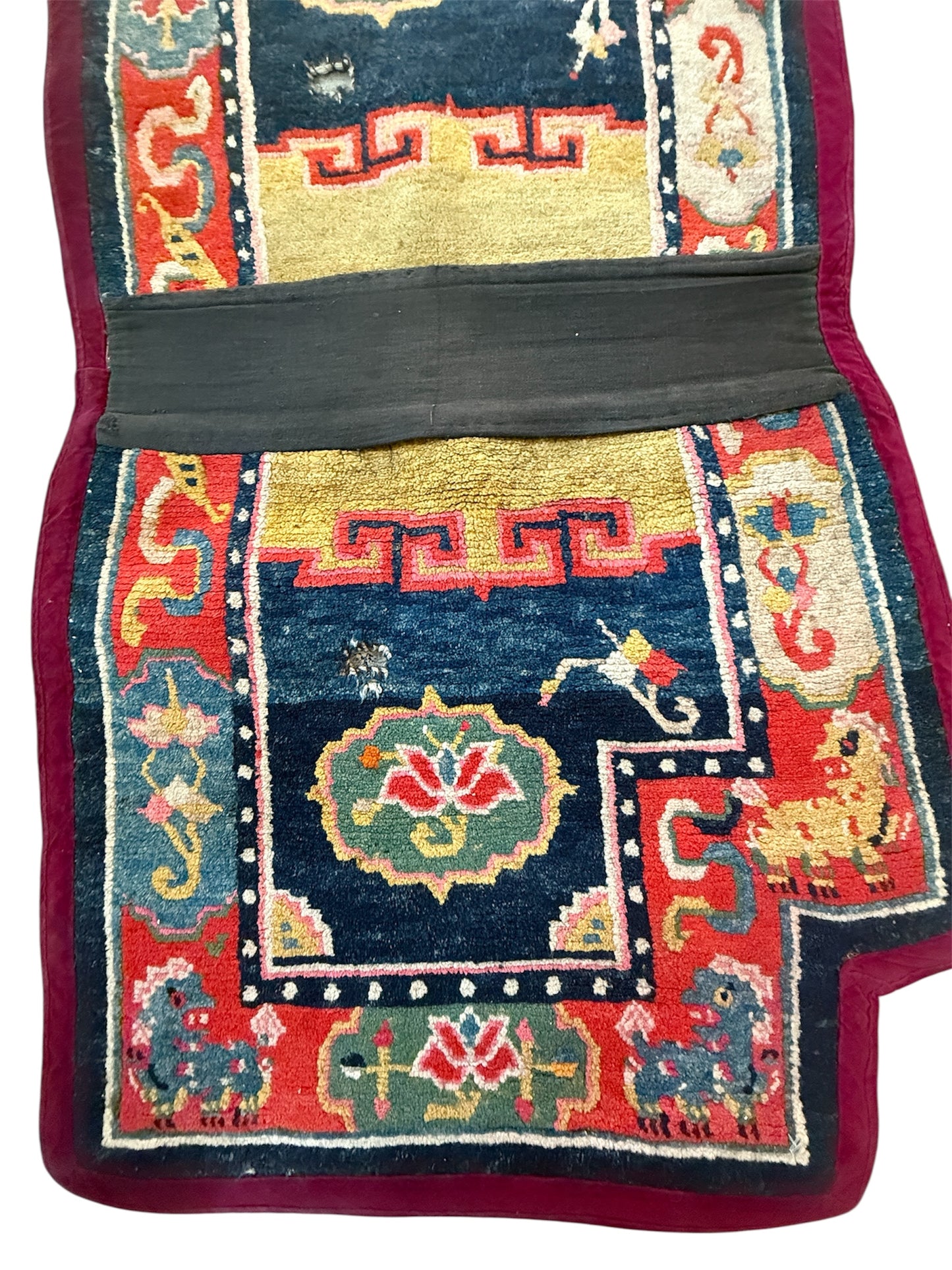 Antique Tibetan saddle rug